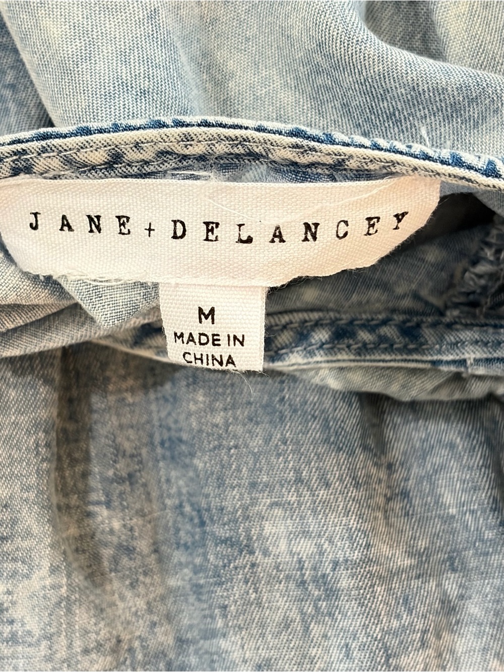 PRELOVED SZ M Jane & Delancey Light Wash Denim Smocked Maxi Dress - Picture 8 of 8